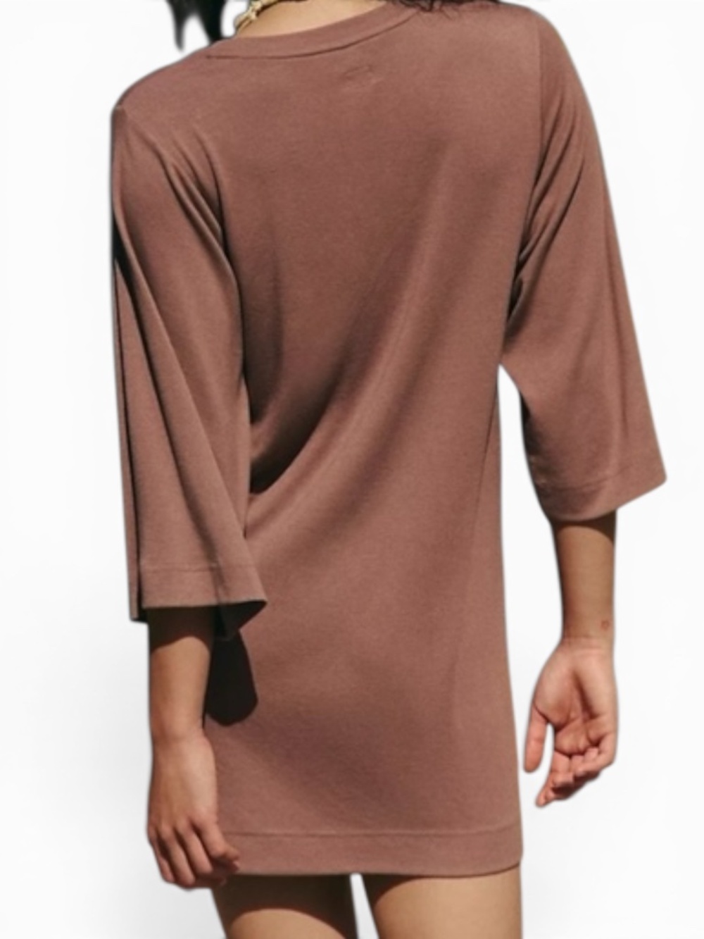 Free People Free-Est Good Feels Tee Mini Dress Brown NWT Small - Picture 2 of 14